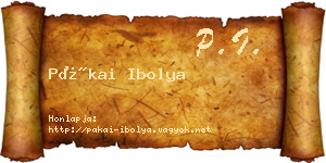 Pákai Ibolya névjegykártya