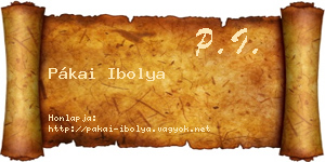 Pákai Ibolya névjegykártya